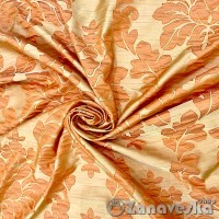 Тафта-жатка от 1м/п арт.DOMTEX 90, выс.2,80м оранжево-золотая с геральдическими лилиями