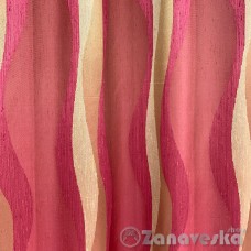 Ткань под натуральный шёлк метражом арт.KISMET 78, выс.3,05м красно-золотая с волнами