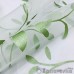 Органза белая метражом от 1м/п арт.KISMET 67 выс.2,90м с зелёными блестящими листочками
