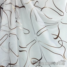 Органза белая плотная метражом от 1м/п арт.ST 27 выс.2,90м с абстрактным цветочным рисунком