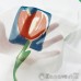 Вуаль метражом от 1м/п арт.ST 28 выс.2,90м белого цвета с красными и синими тюльпанами