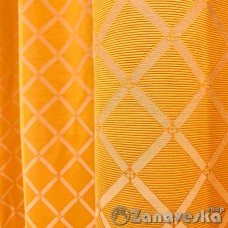 Штора двухсторонняя жёлто-оранжевая жаккард ромбы арт.DOMTEX 157