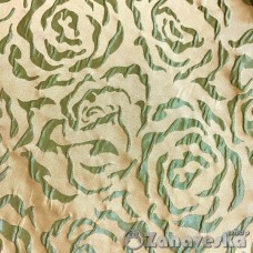 Комплект штор арт.Domtex 176 тафта-жаккард розы в зелёных тонах  