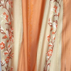 Ткань портьерная арт.Kismet 84, шир.3,10м кораллового цвета в полоску