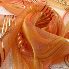 Ткань тюлевая арт.NIL 80, выс.3,15м оранжево-красная органза