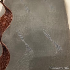 Ткань тюлевая арт.NIL 82, выс.2,90мс коричневым рисунком волна  