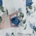   Тюль арт.PREMIER 2 белая матовая органза с сине-голубыми розами