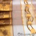 Готовый тюль арт.STAR 83 коричнево-золотая органза с плотными полосами и кружками
