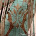 Ткань тюлевая метражом арт.Star 52, выс.3,20м органза коричневая с бирюзовым рисунком  