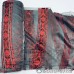 Органза метражом от 1м/п арт.Star 62, выс.3,20м тёмно-серая, полосы, классический орнамент, красный люрекс