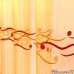 Тюль арт.NIL 52 оранжево-золотой c горизонтальной вышивкой