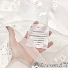Ткань тюлевая арт.Premier 10 выс.2,95м белая органза с белым рисунком в блёстках