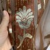 Готовый тюль органза арт.Star 58 коричневый, рисунок цветы полосы люрекс
