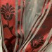 Тюль арт.Star 56 серый с красными полосами и орнаментом